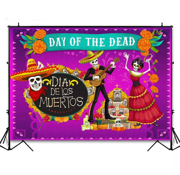 Day of the Dead Celebration Backdrop (Material: Vinyl)