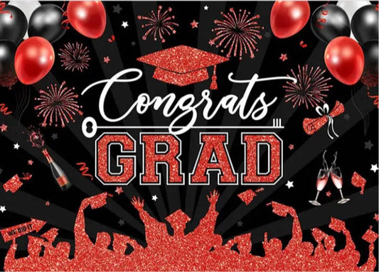Yellow Graduation Backdrop (Material: Vinyl)