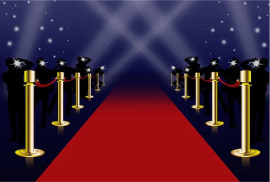 Hollywood - Red Carpet Backdrop (Material: Vinyl)