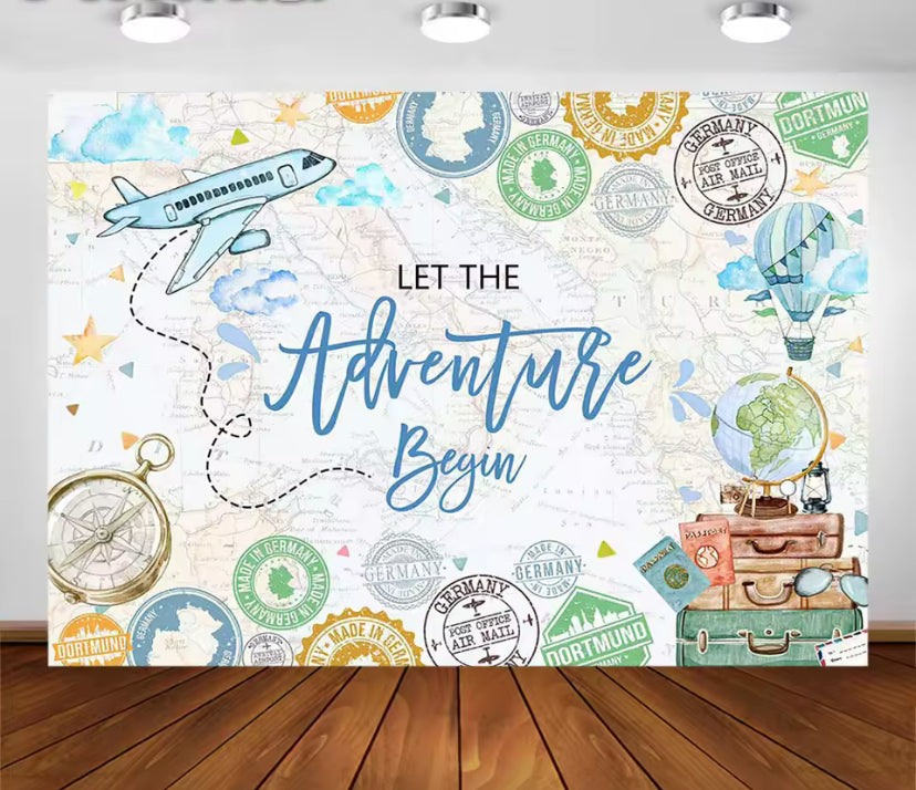 Let the Adventure Backdrop (Material: Vinyl)