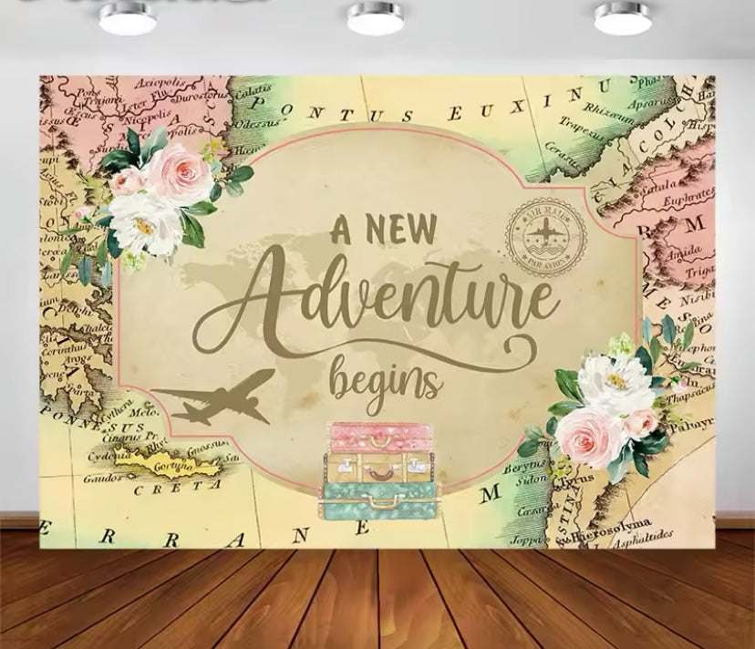 Pink Adventure Backdrop (Material: Vinyl)