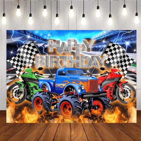 Monster Truck Backdrop (Material: Vinyl)