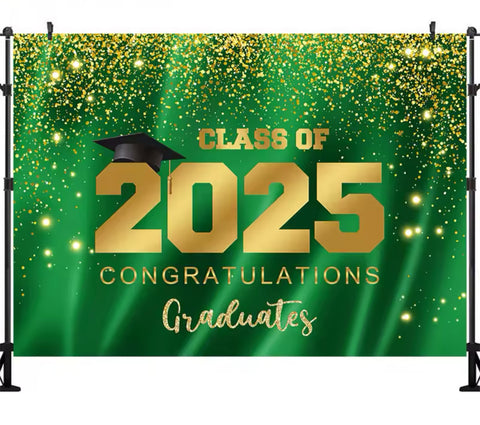 In Green Graduation Backdrop (Material: Vinyl)