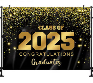 In Black Graduation Backdrop (Material: Vinyl)