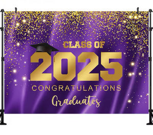 In Purple Graduation Backdrop (Material: Vinyl)