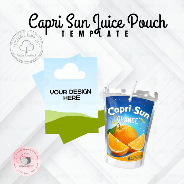 Juice Pouch Template (Editable)