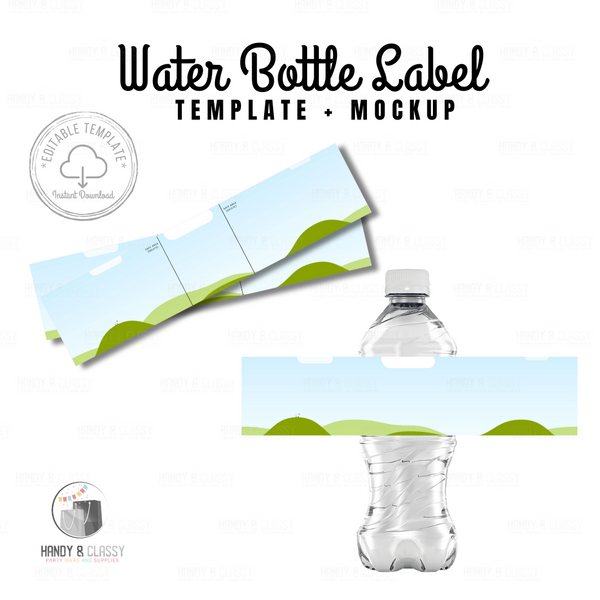 Water Bottle Template (Editable)