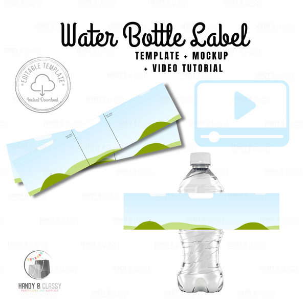 Water Bottle Template (Editable)