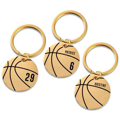 Personalized Basketball Engraved Keychain