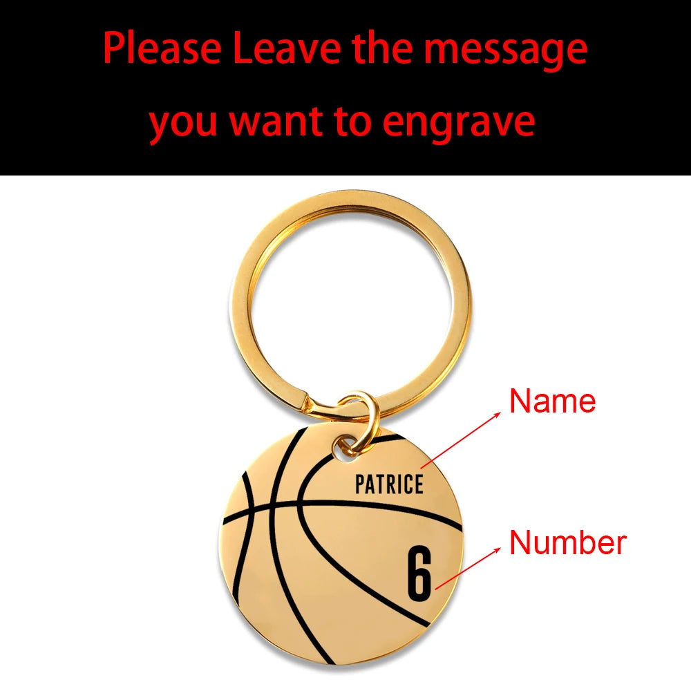 Personalized Basketball Engraved Keychain