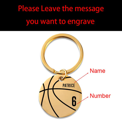 Personalized Basketball Engraved Keychain