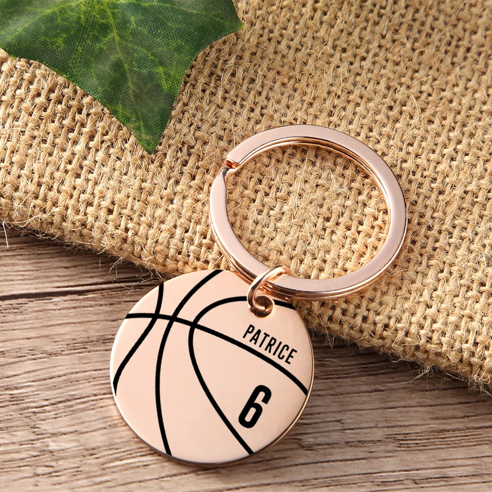Personalized Basketball Engraved Keychain