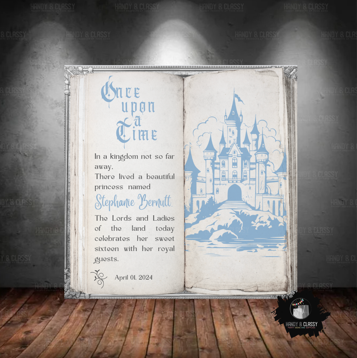 Book:Once Upon a Time Backdrop (Material: Vinyl or Cotton)