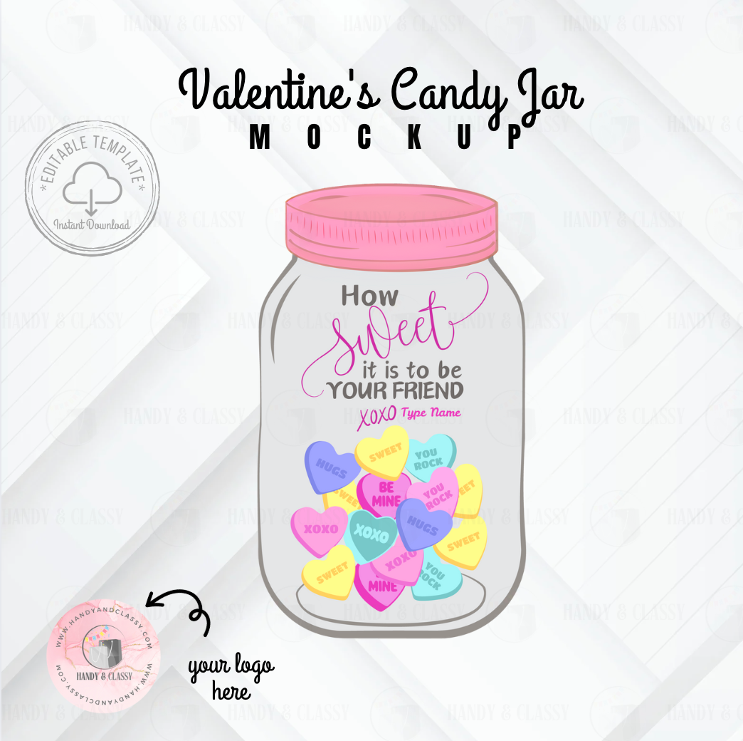 Valentine's Candy Jar (EDITABLE) Printable
