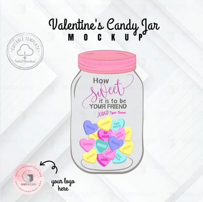 Valentine's Candy Jar (EDITABLE) Printable