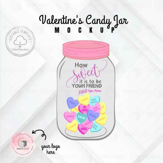 Valentine's Candy Jar (EDITABLE) Printable