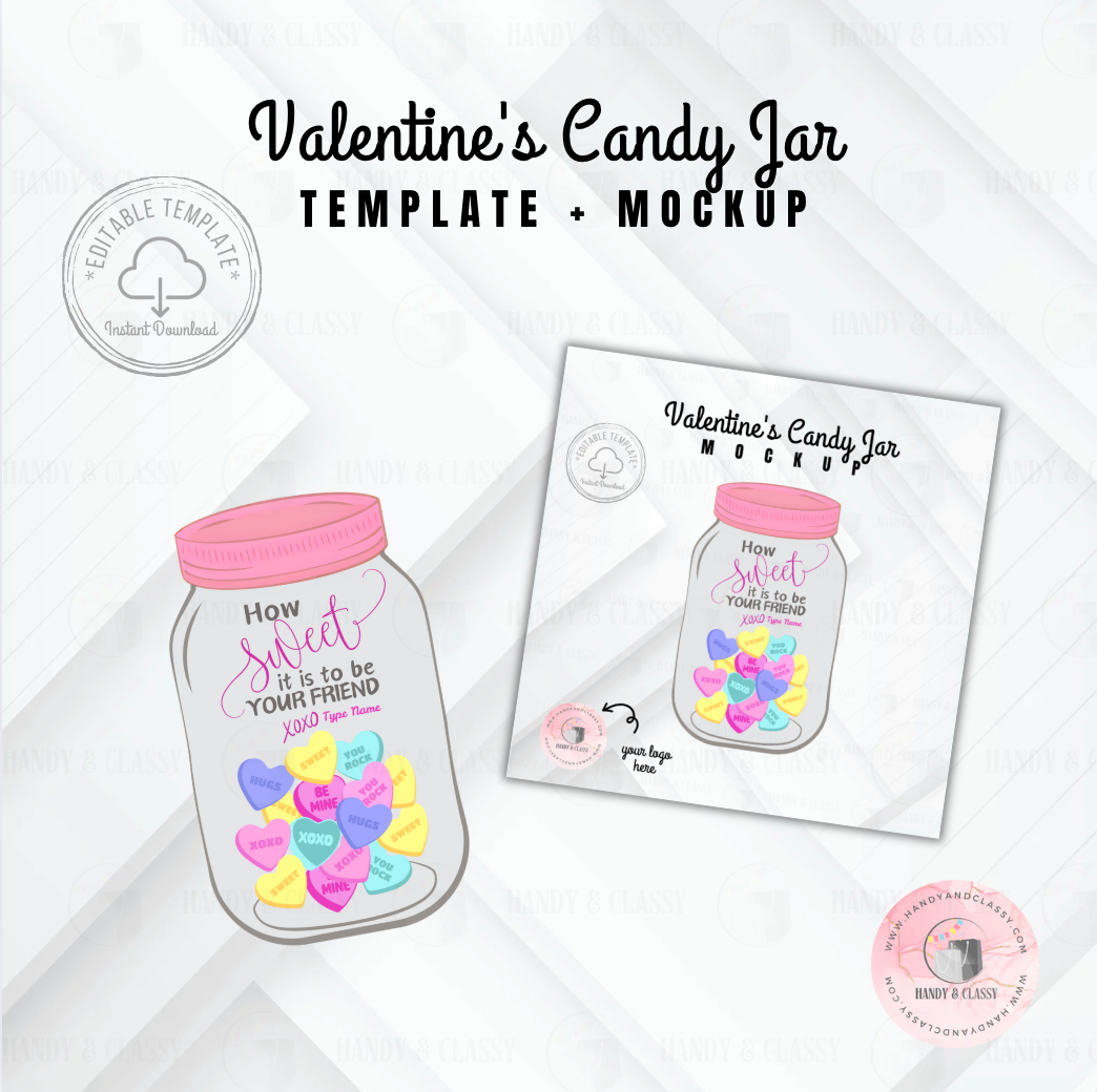 Valentine's Candy Jar (EDITABLE) Printable