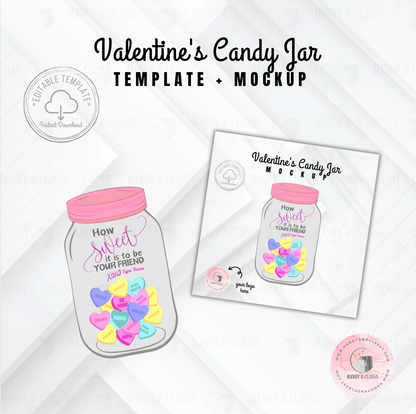Valentine's Candy Jar (EDITABLE) Printable