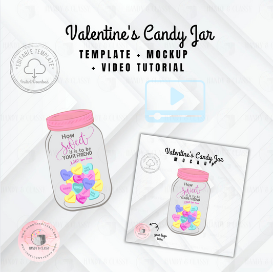 Valentine's Candy Jar (EDITABLE) Printable