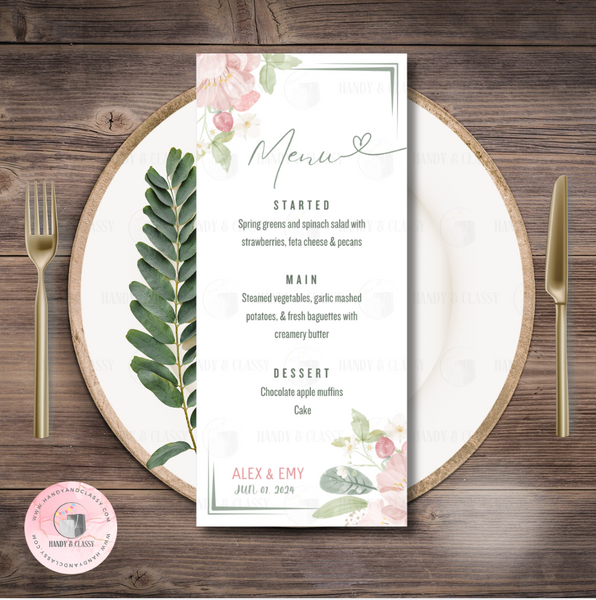 Custom Menu Card (Digital File)