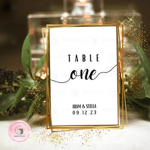 Table Number(s) - (Digital File)