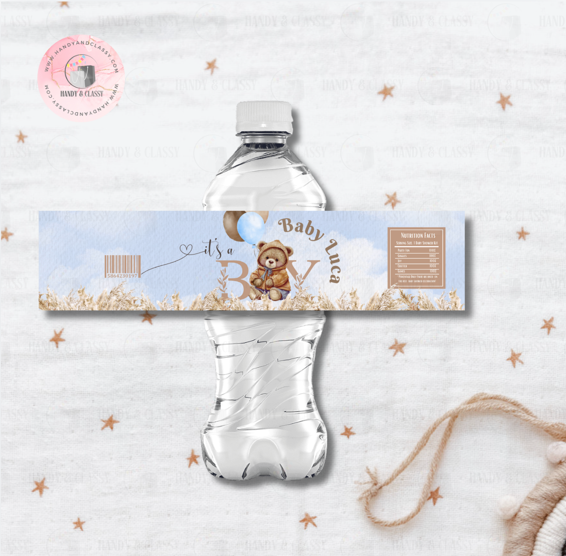 Personalized Water Bottle Label (Digital Design)