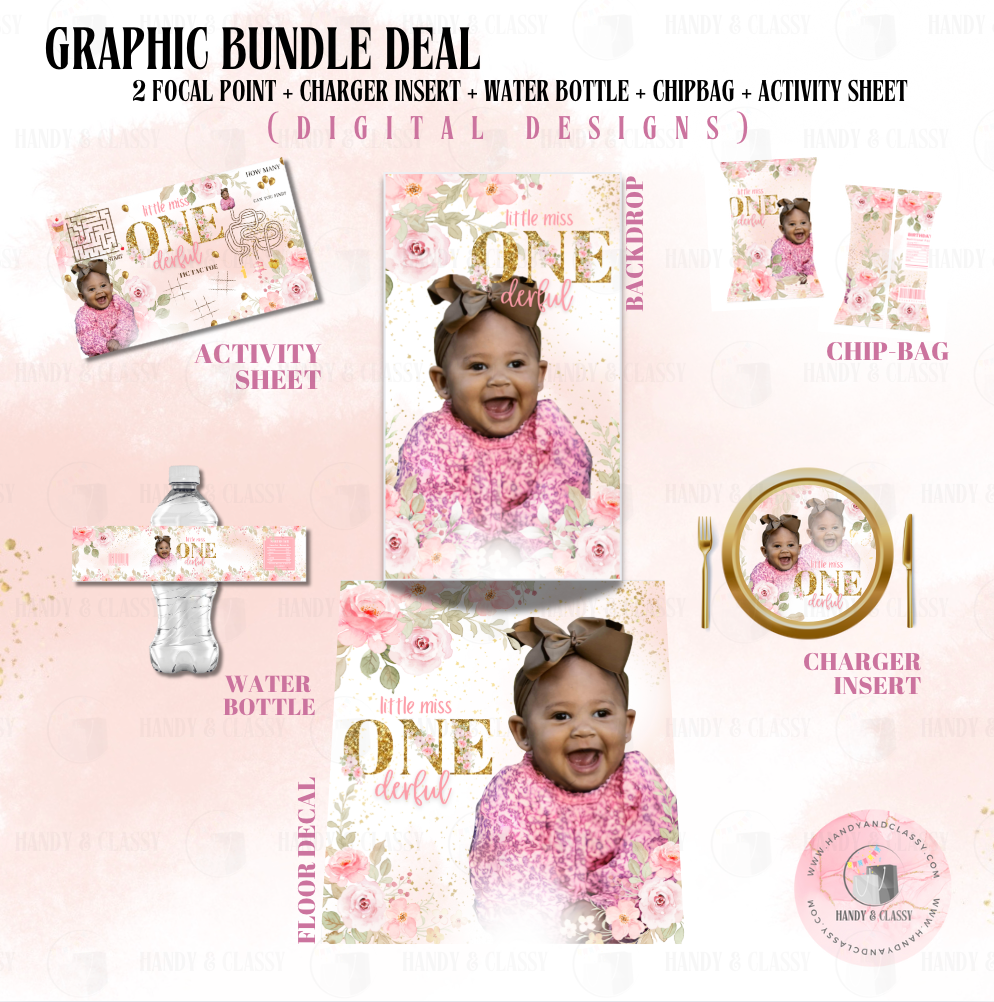 GRAPHIC Custom BundlE - 2 Focal Points, Charger Insert, WaterBottle, ChipBag & Activity Sheet