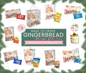 Gingerbread Printable Party Favor (Digital Design)