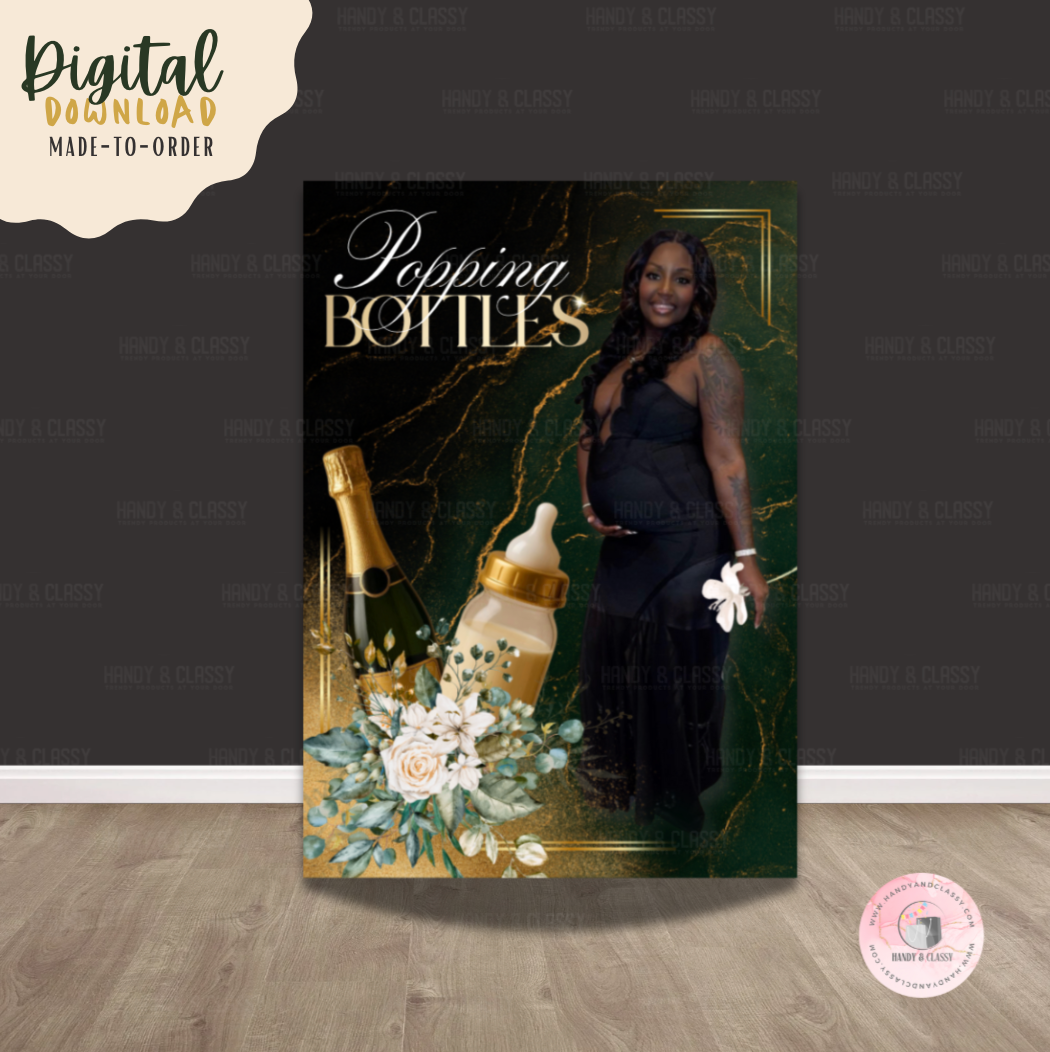 Popping & Bottles Baby Shower Design (Digital File)