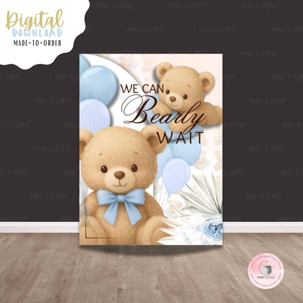 We Can't Bearly Wait Blue Design (Digital File)