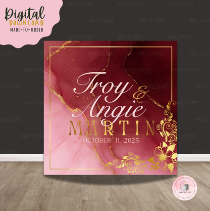 Golden, Pink & Fuchsia Wedding Design (Digital File)