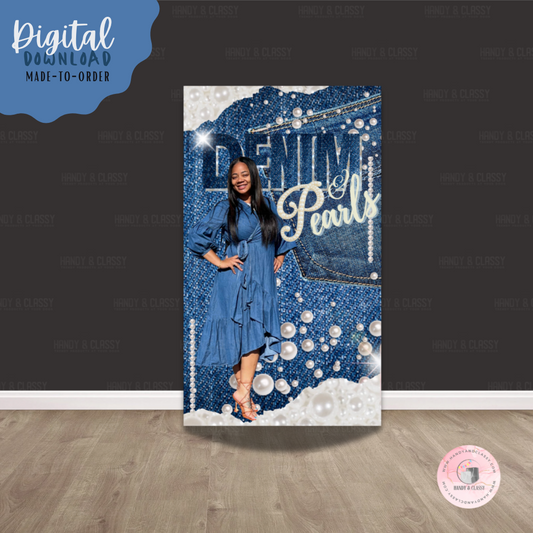 Denims & Pearls Design (Digital File)