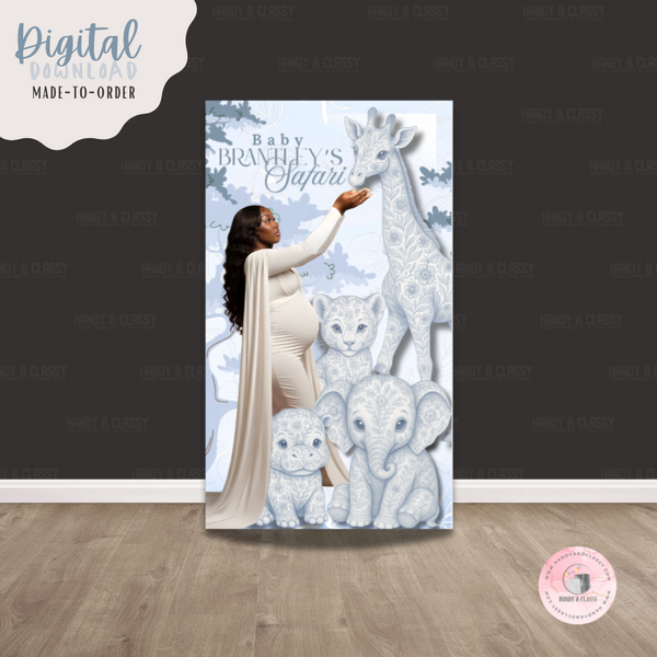 Blue Toile Safari Design (Digital File)