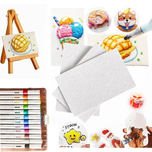 3D Magic Puffy Foam Texture Painting Paper Kit