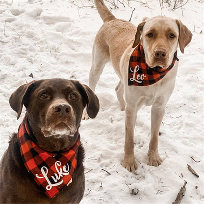 Personalized Dog Plaid Bandana