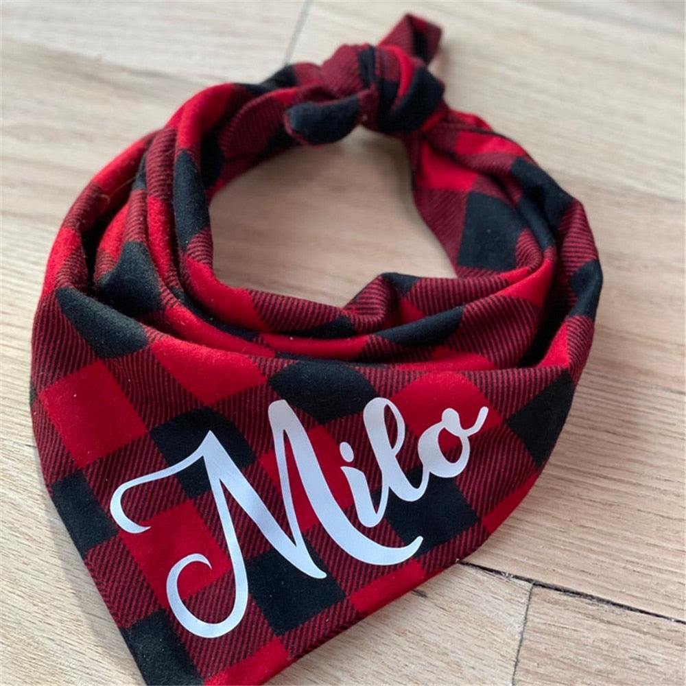 Personalized Dog Plaid Bandana