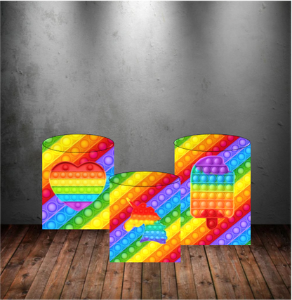 Push It Fidget Matching Round Backdrop +  Pedestal Covers (Material: Polyester)