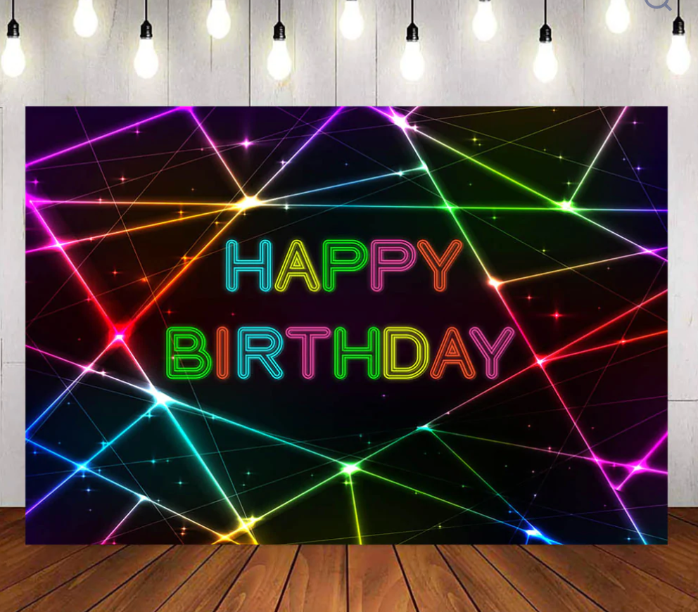 A Neon Celebration Backdrop (Material: Vinyl)