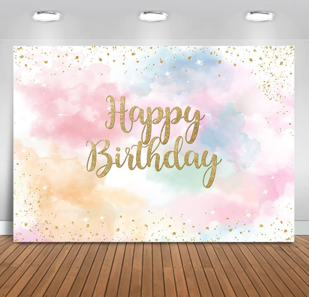 Pastel Birthday Backdrop (Material: Vinyl)