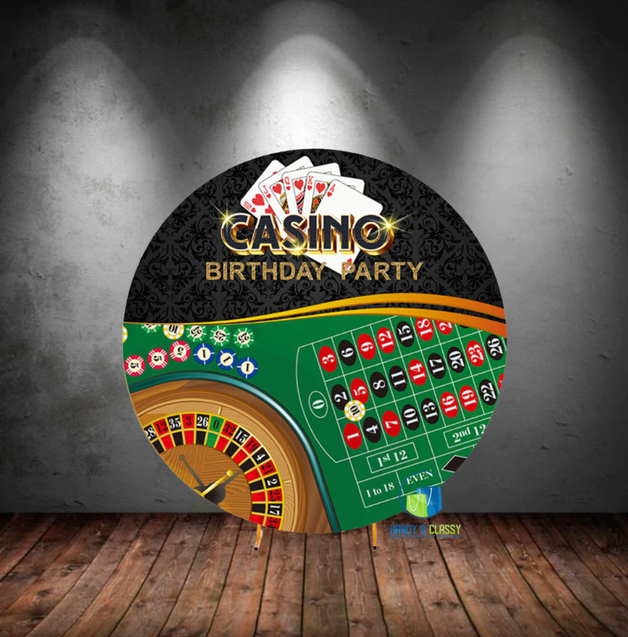 Casino in Green Round Cover (Material: Polyester)