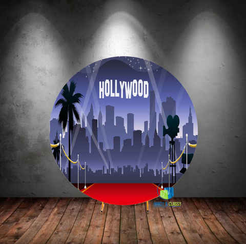 Hollywood at Night Round Cover (Material: Polyester)