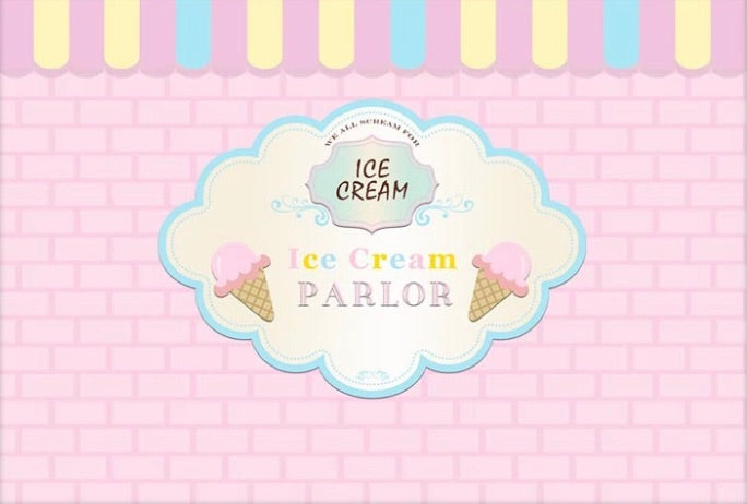 Ice Cream Shop in Pastel Backdrop