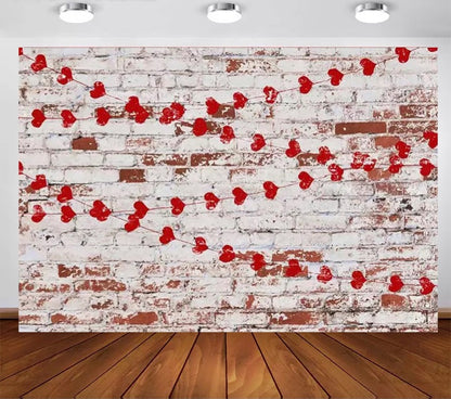 Garland Hearts Backdrop (Material: Vinyl)