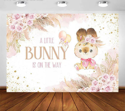 Pink Bunny Backdrop (Material: Vinyl)