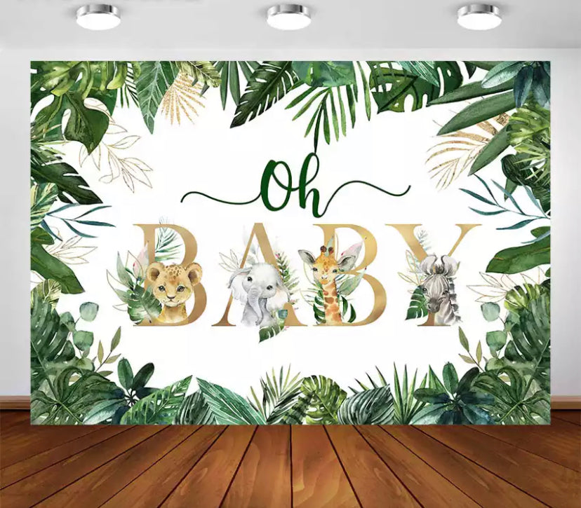 Jungle Baby Backdrop (Material: Vinyl)