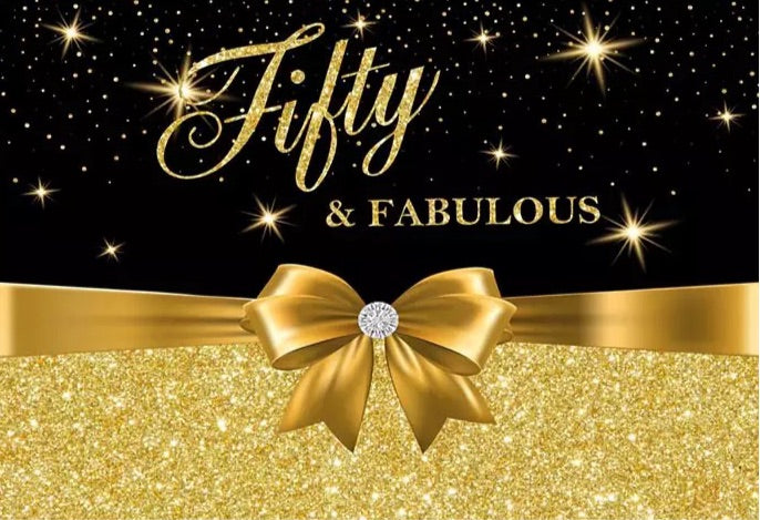 Golden Anniversary Backdrop (Material: Vinyl)