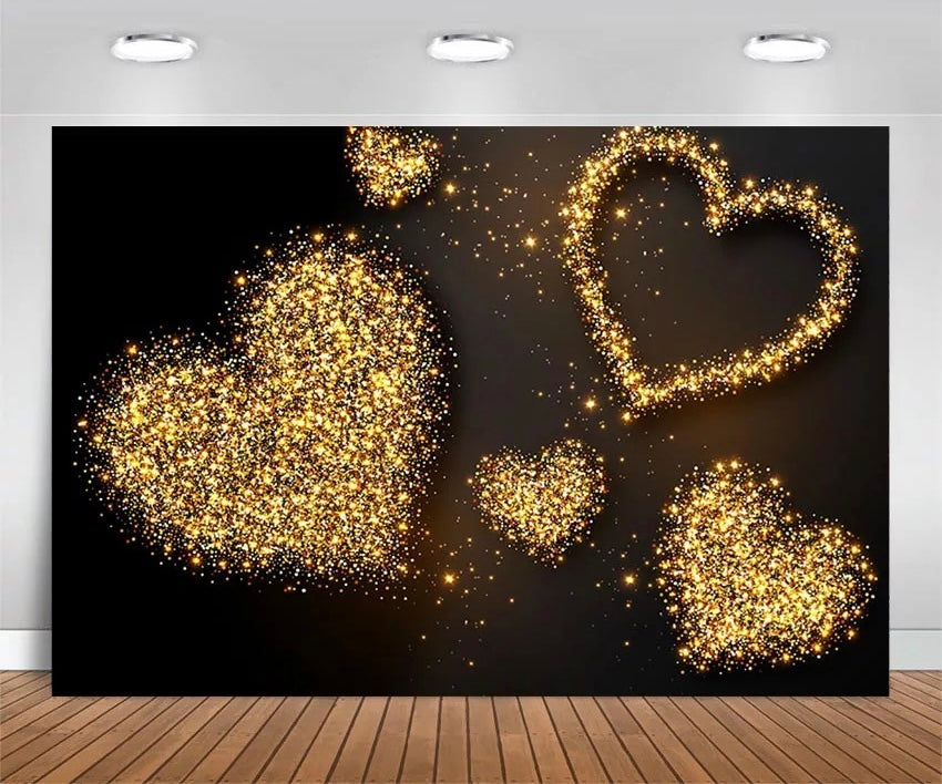 Golden Heart Backdrop (Material: Vinyl)