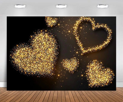 Golden Heart Backdrop (Material: Vinyl)