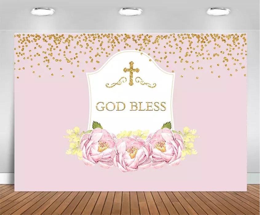 Christianity in Pink Backdrop (Material: Vinyl)