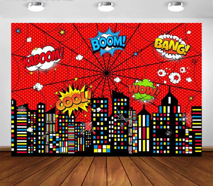 Super Hero Backdrop (Material: Vinyl)
